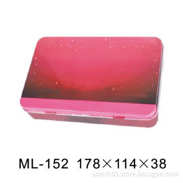 red rectangle gift  tin box